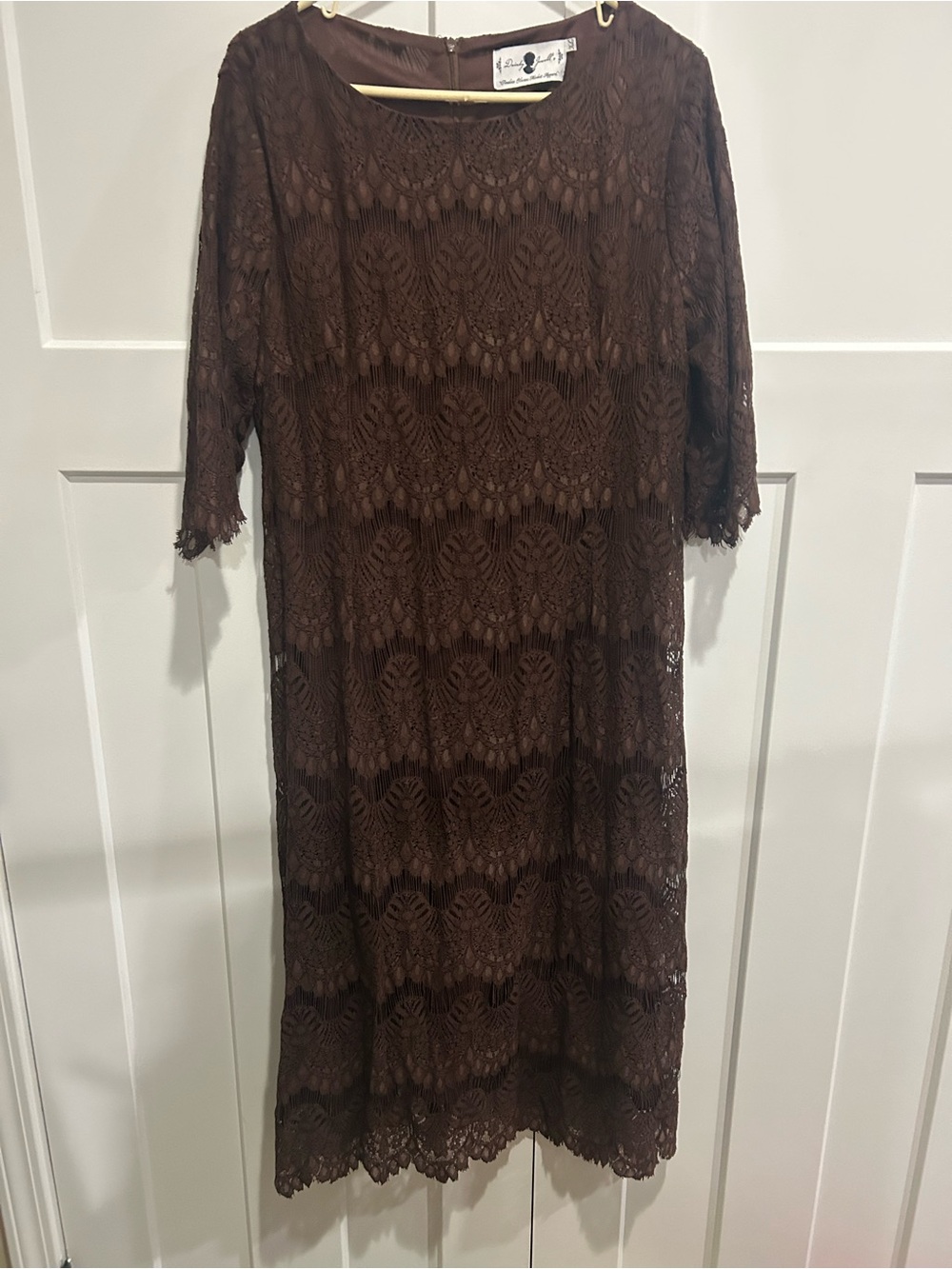 Dainty Jewells Brown Lace Midi Dress